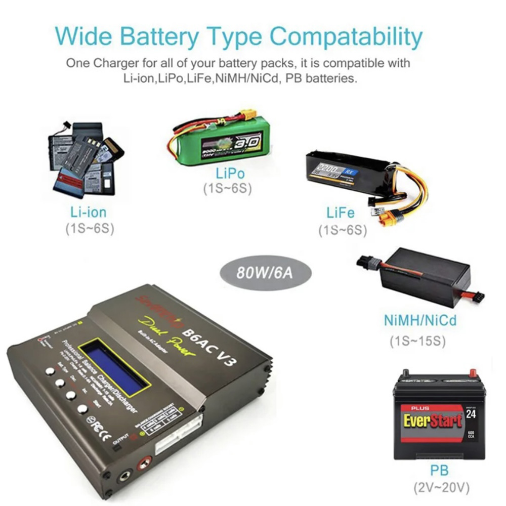 80W IMAX B6AC V3 Balance Charg - Rc Helicopter Charger reseña y precio