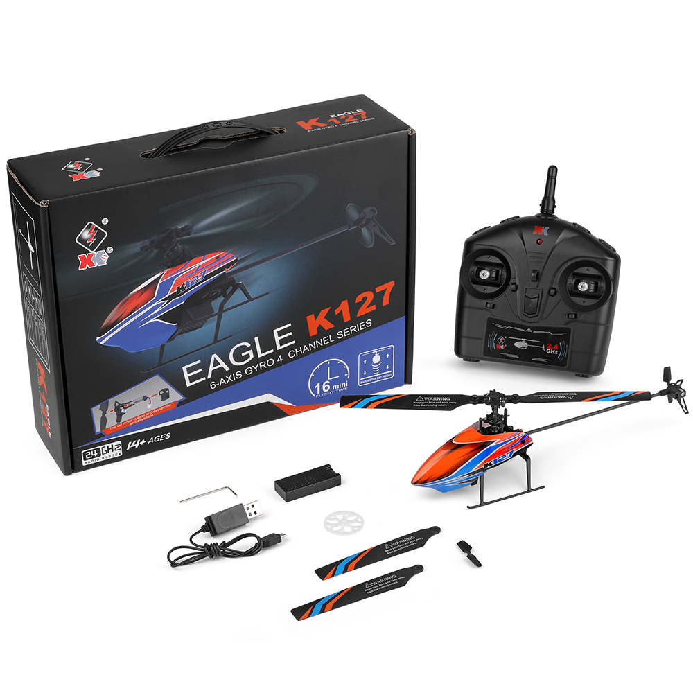 WLtoys XK K127 2.4G 4CH 6-Aixs - Rc Helicopter Single Rotor reseña y precio