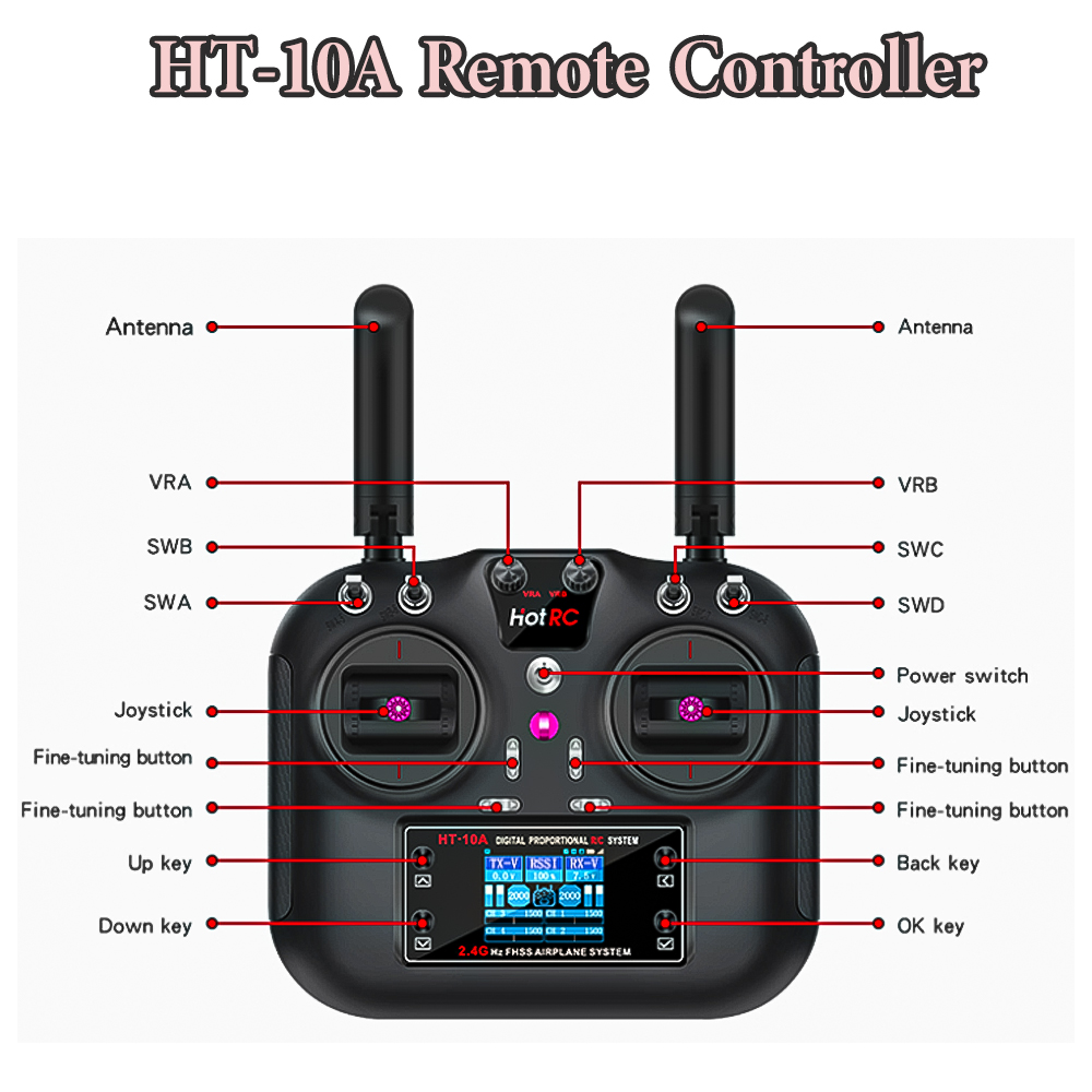 Hotrc HT-10A 2.4G 10CH Transmi - Rc Helicopter Motor reseña y precio