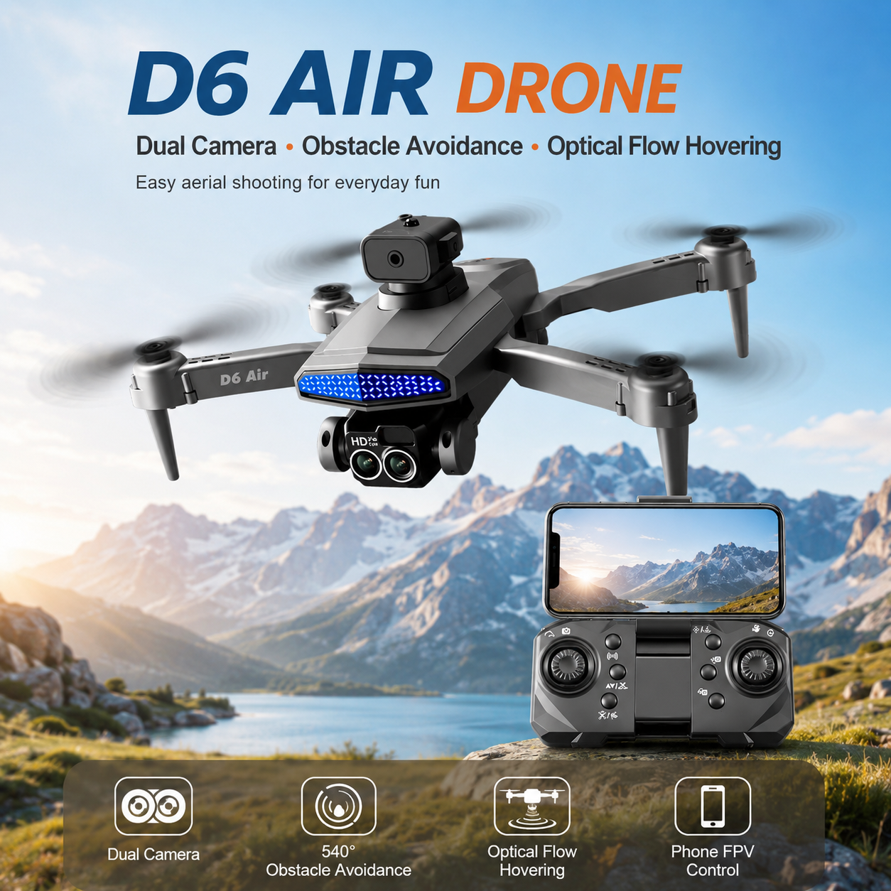 ZNLYRION D6 Air Foldable RC Dr - Rc Helicopter Bag reseña y precio