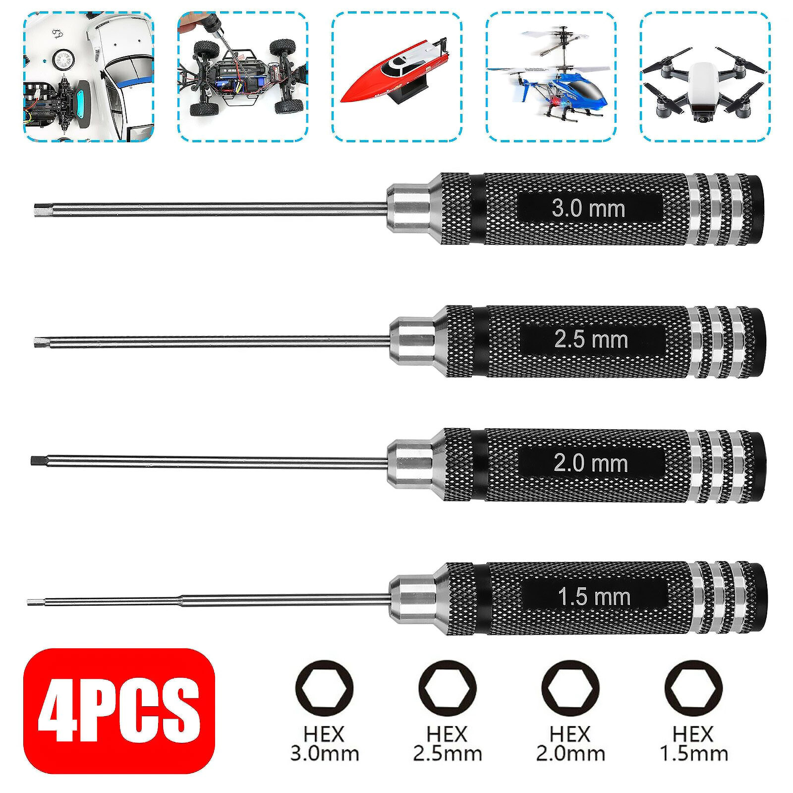 4Pcs/lot RC Tools Hex Nut Scre - Rc Helicopter Tool Kit reseña y precio