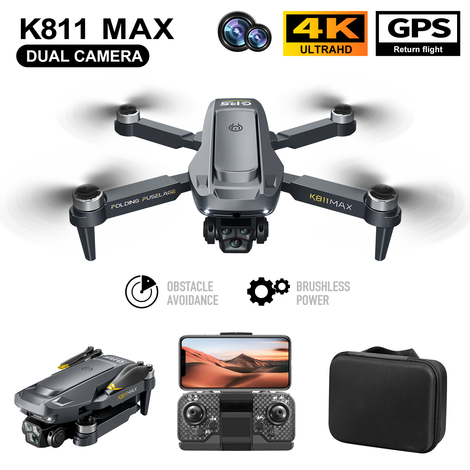 K811MAX Quadcopter Drone: Brus - Rc Helicopter Case reseña y precio