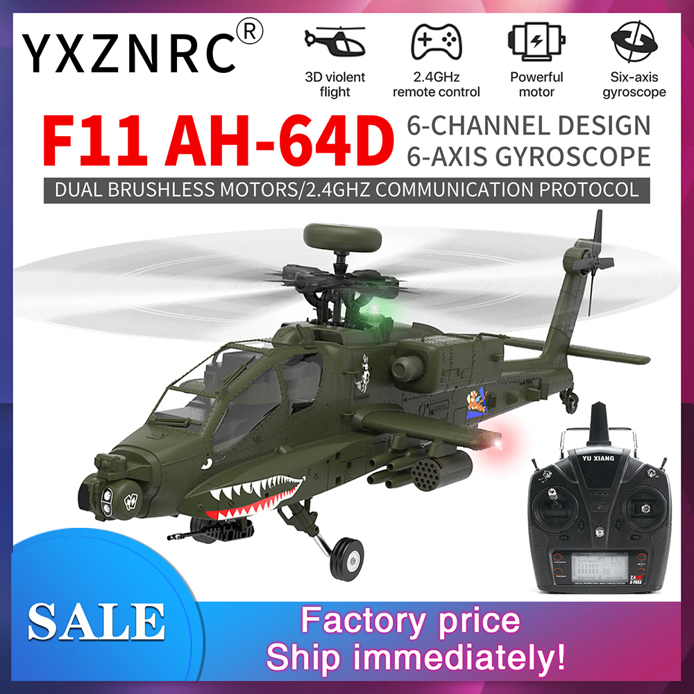 YXZNRC F11 AH-64D Apache RC He - Rc Helicopter Gyro reseña y precio