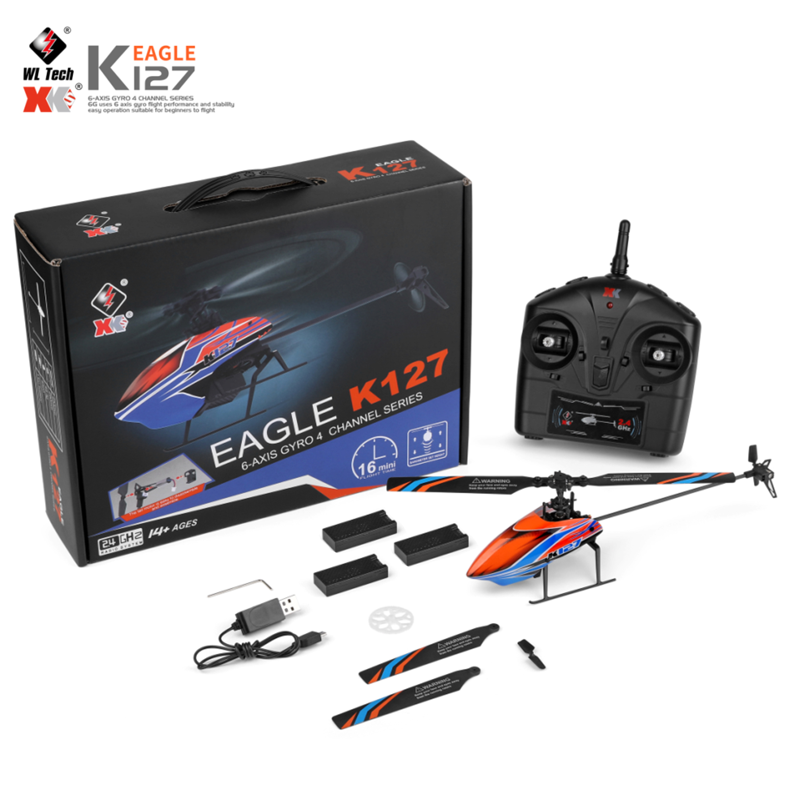 WLtoys XK K127 4CH 6-axis Gyro - Rc Helicopter Gyro reseña y precio